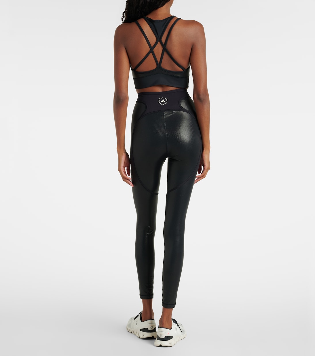 High-rise lamé leggings | Adidas by Stella McCartney