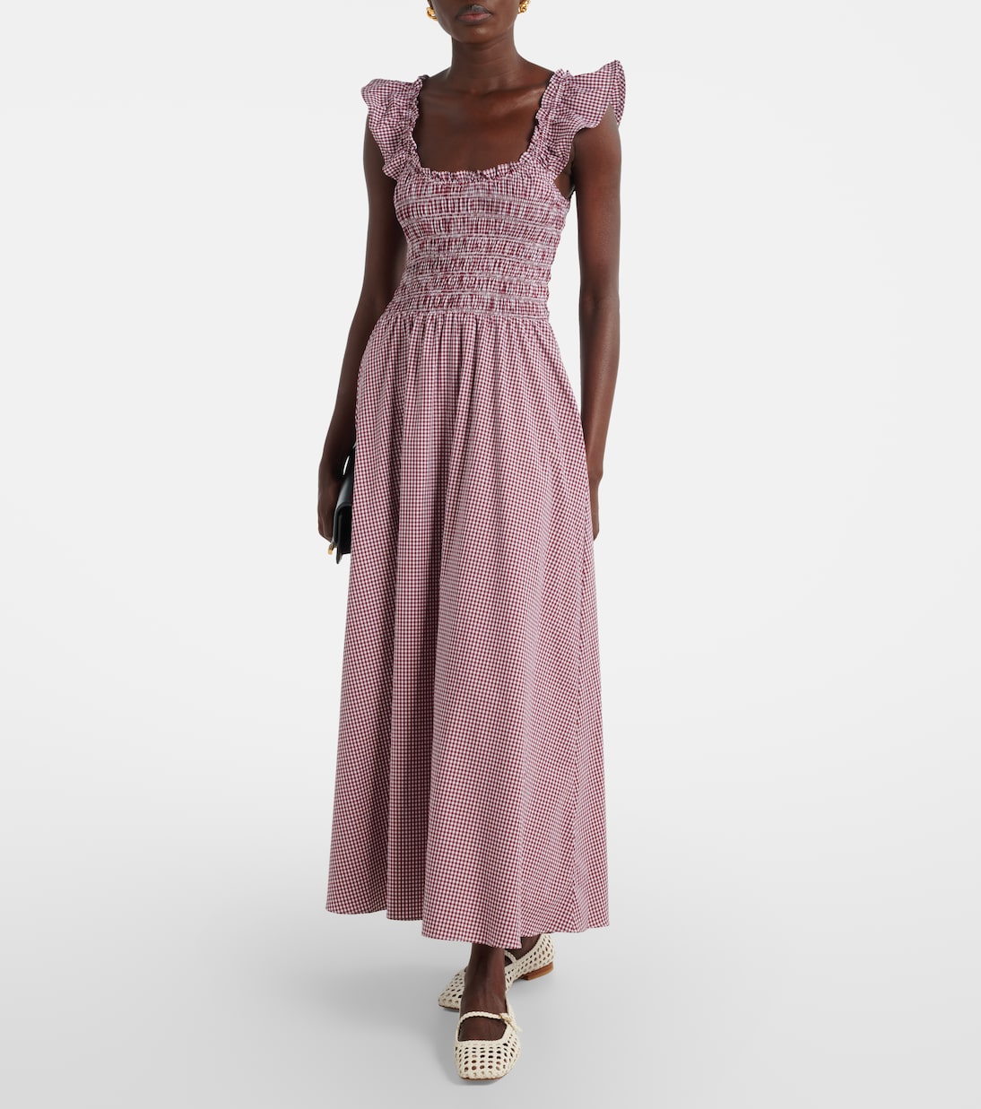 Eudora shirred cotton-blend maxi dress | Faithfull