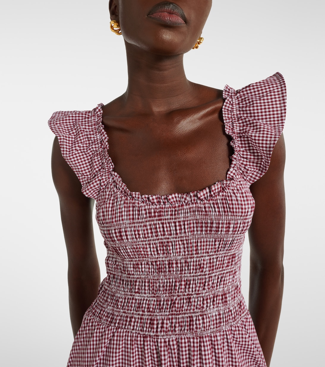 Eudora shirred cotton-blend maxi dress | Faithfull