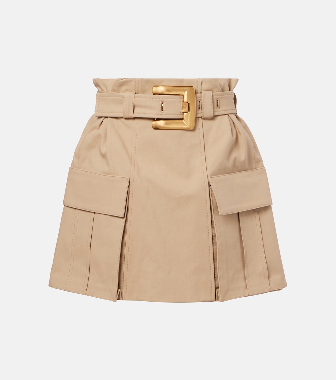 Minigonna in gabardine di cotone con cintura | Balmain