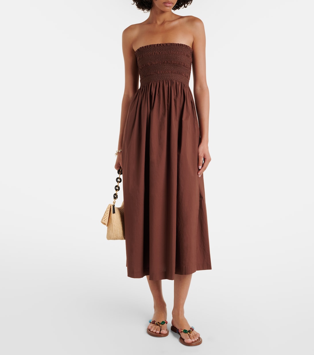 Abito midi Grasse in popeline di cotone | Heidi Klein