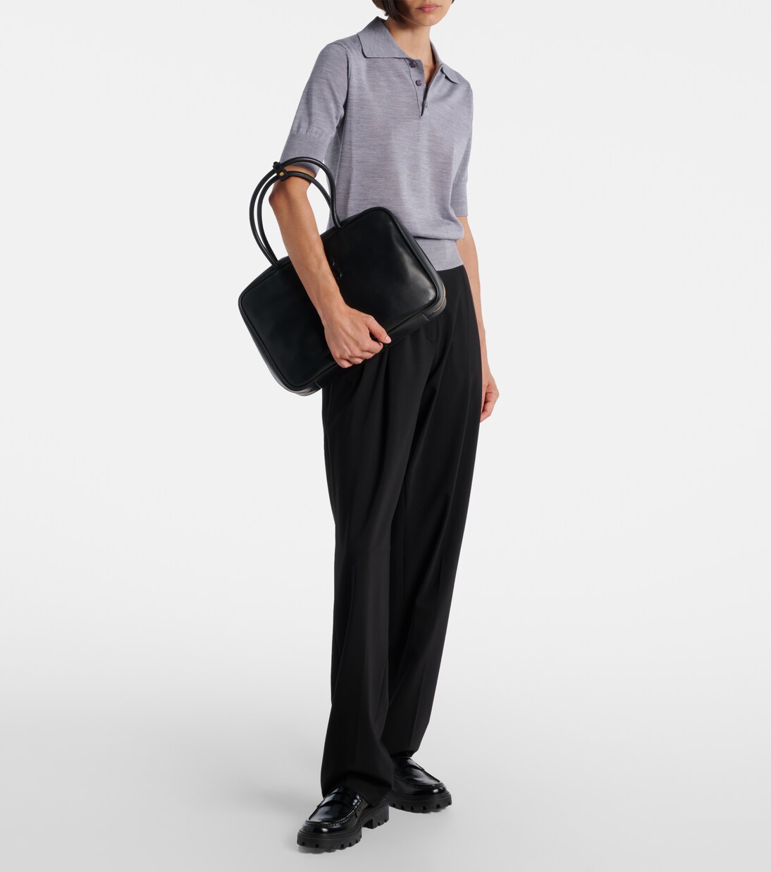 Wool and silk polo shirt | Ami Paris