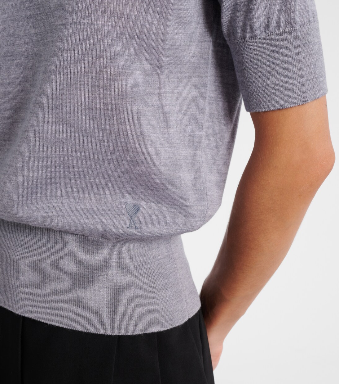 Wool and silk polo shirt | Ami Paris