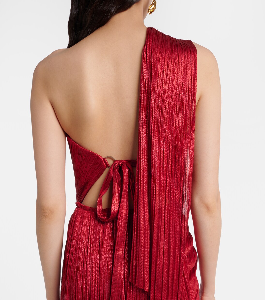 Claudine scarf-detail silk mousseline gown | Maria Lucia Hohan