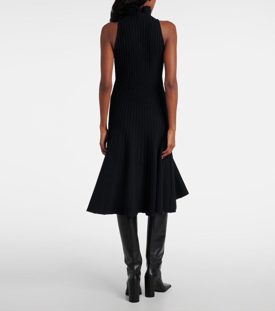 Ribbed-knit turtleneck midi dress | Alaïa