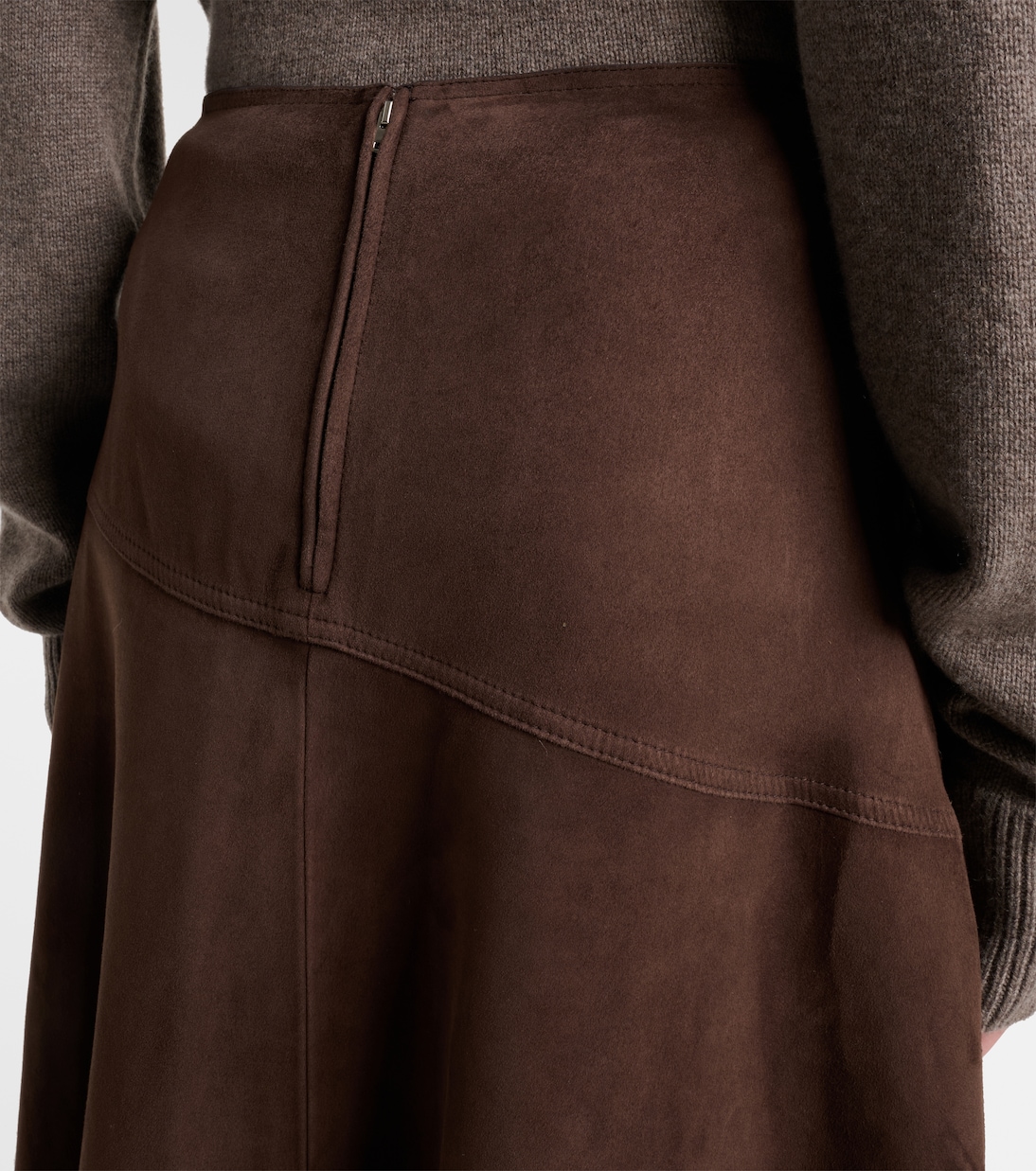 Midirock aus Veloursleder | Yves Salomon