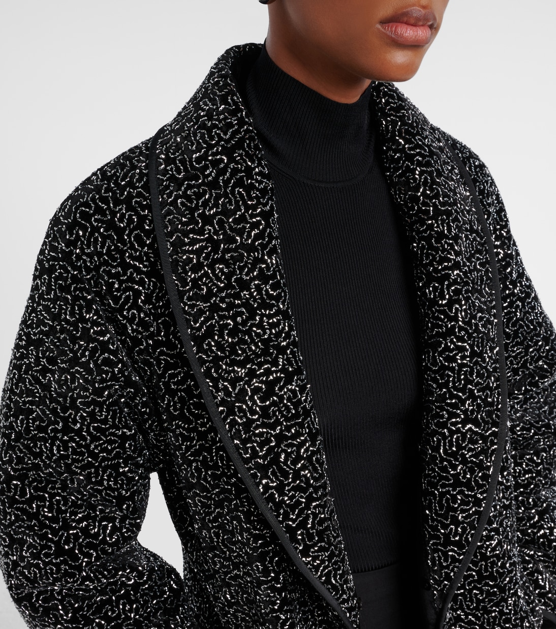 Embellished shearling-trimmed coat | Jacques Wei