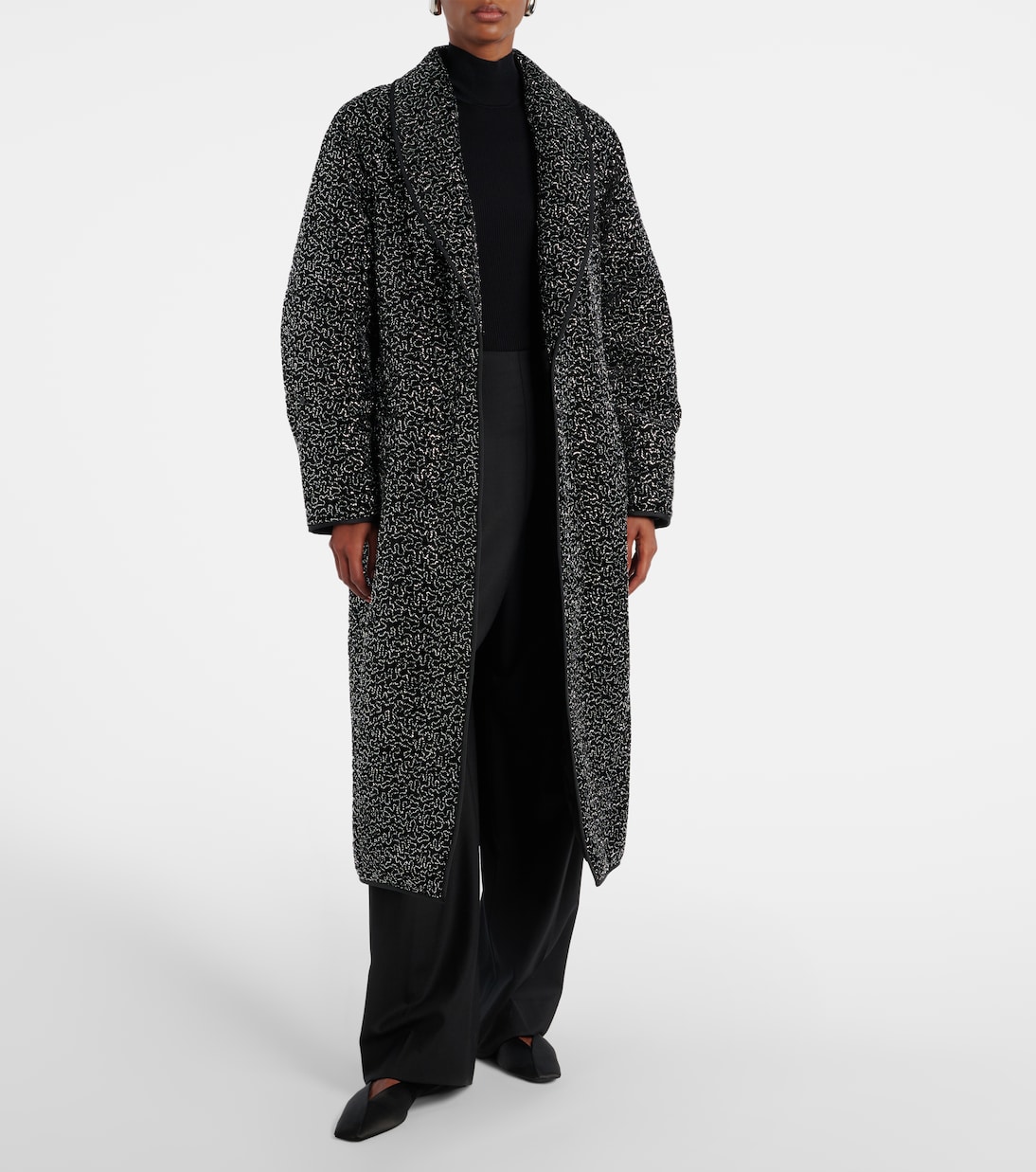 Embellished shearling-trimmed coat | Jacques Wei