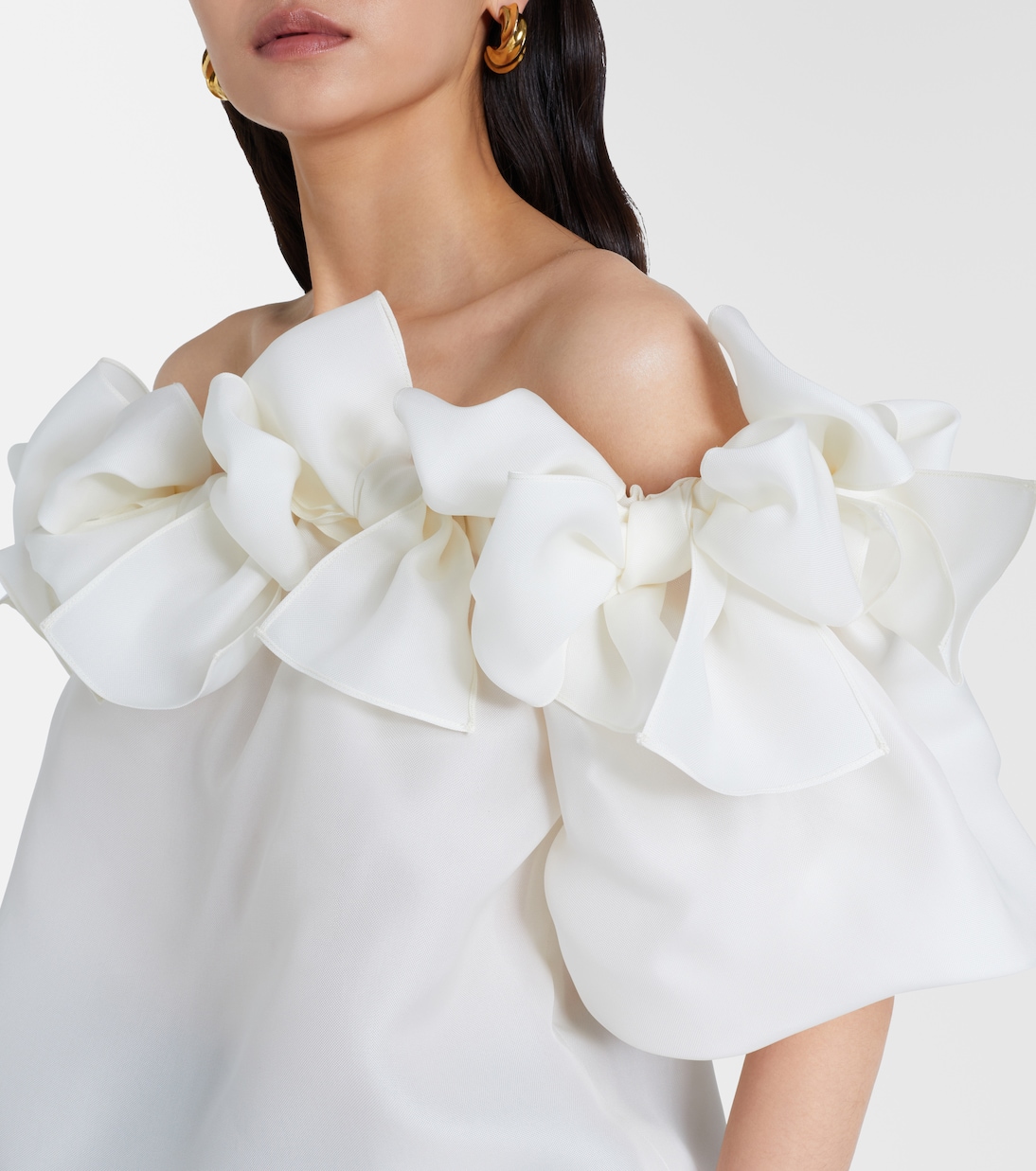 Off-shoulder silk top | Carolina Herrera
