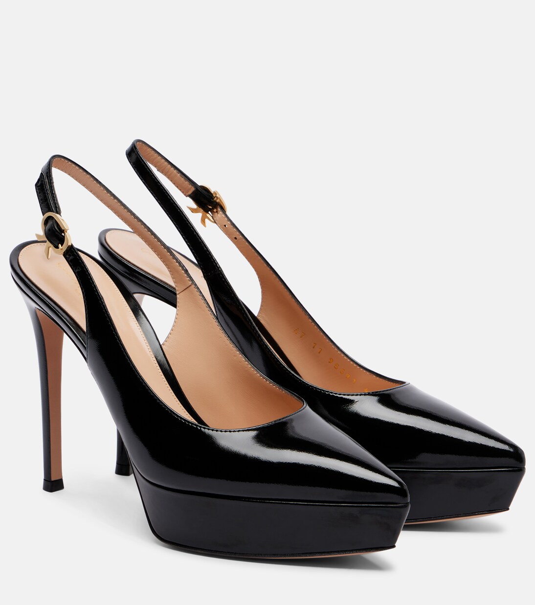Pumps slingback Dasha 115 in vernice con plateau | Gianvito Rossi