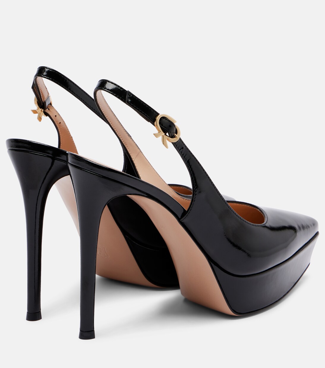 Pumps slingback Dasha 115 in vernice con plateau | Gianvito Rossi