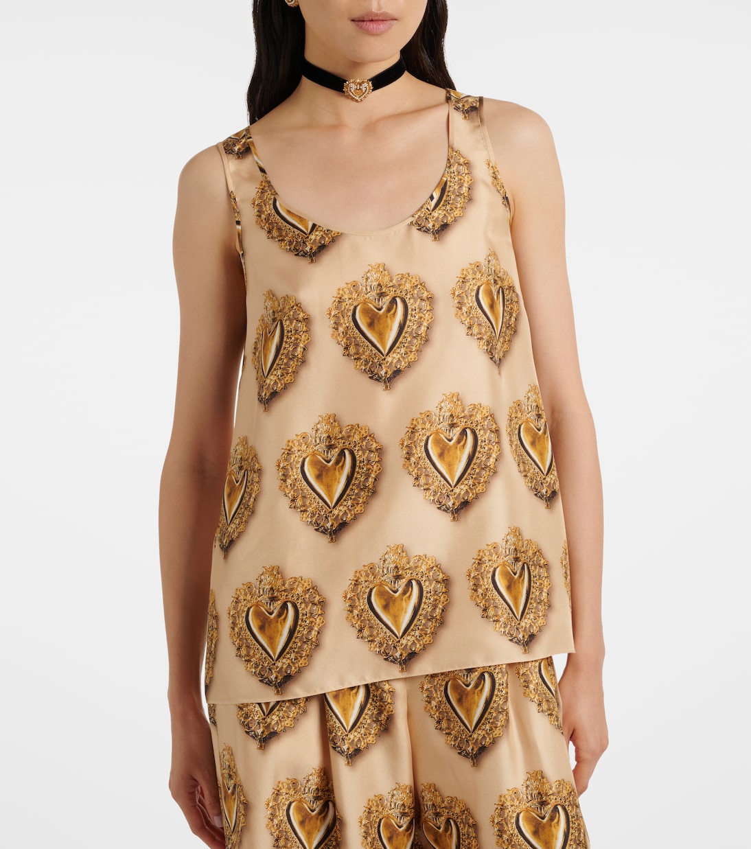 Printed silk satin top | Dolce&Gabbana