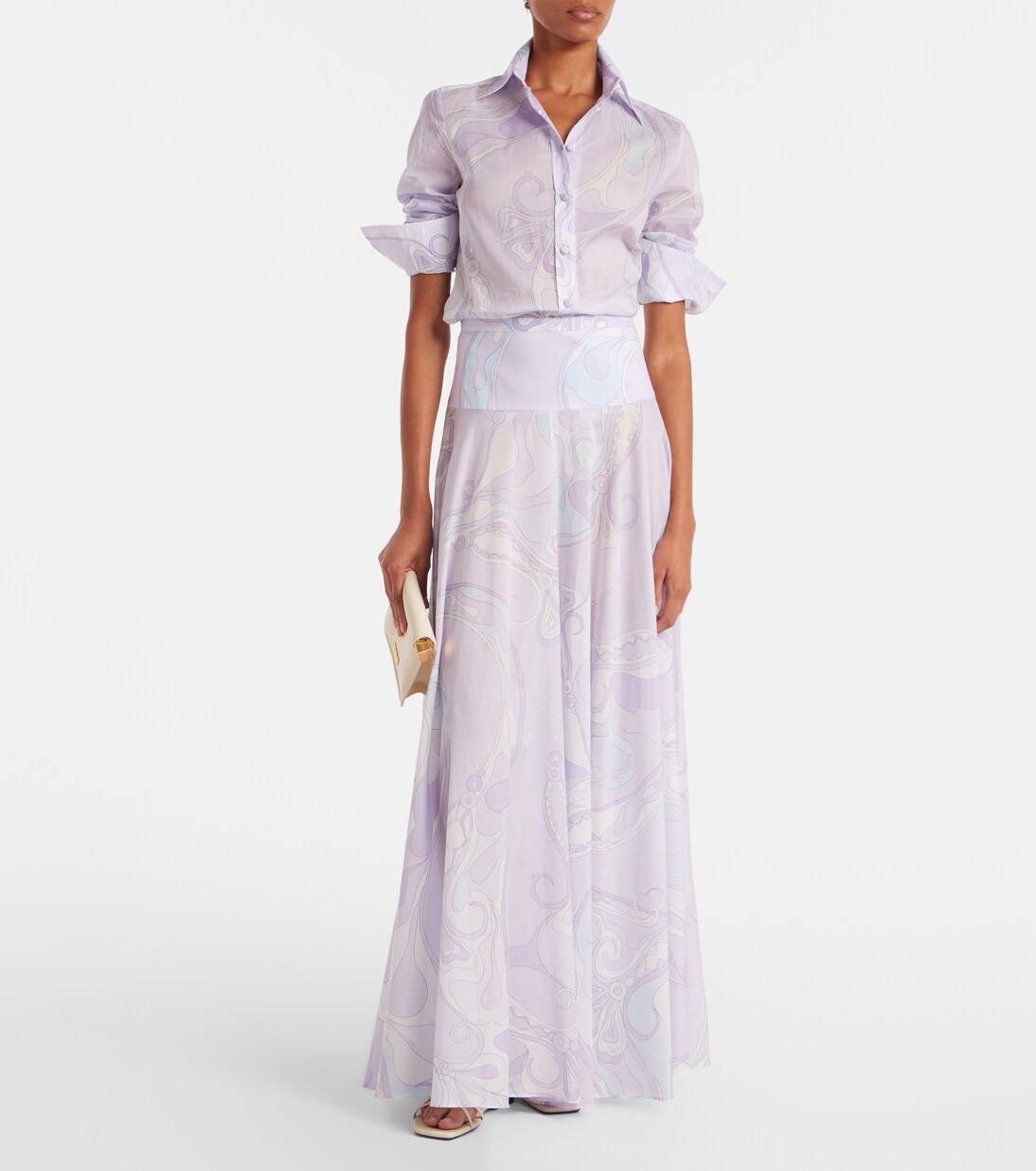 Orchidee cotton maxi skirt | Pucci