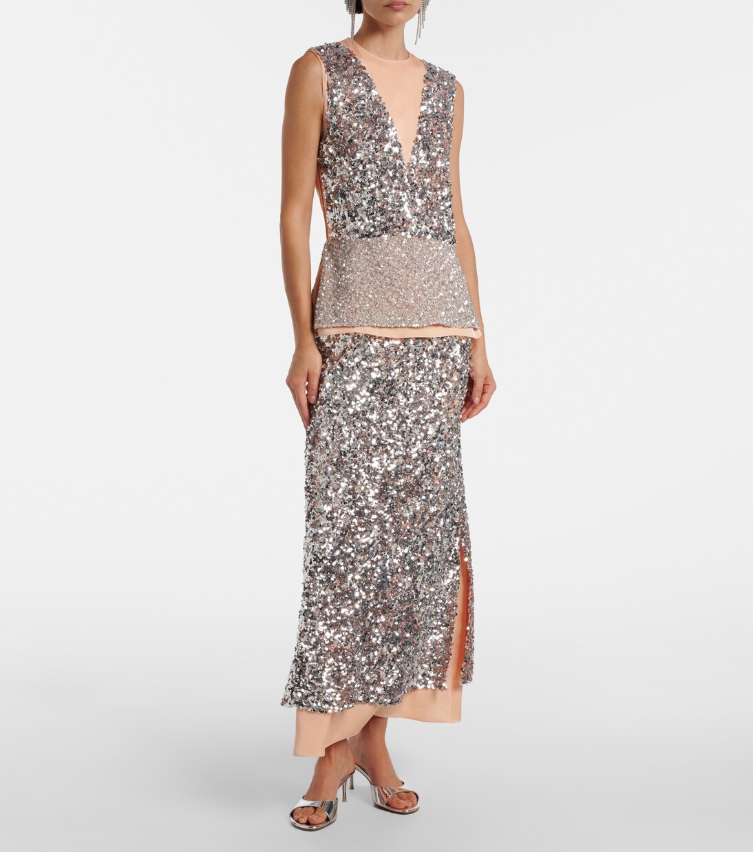 Sequined jersey midi skirt | Rabanne