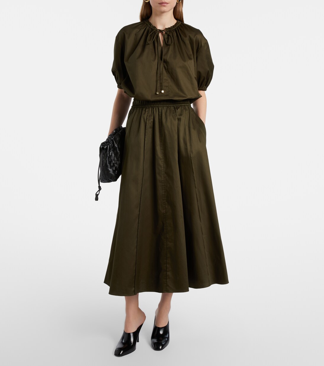 تنورة طويلة من القطن البوبلين Manar  | Joseph