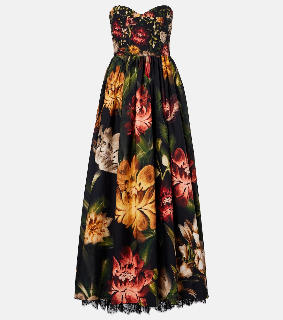 Tonia floral lace-trimmed cotton maxi dress | Agua by Agua Bendita