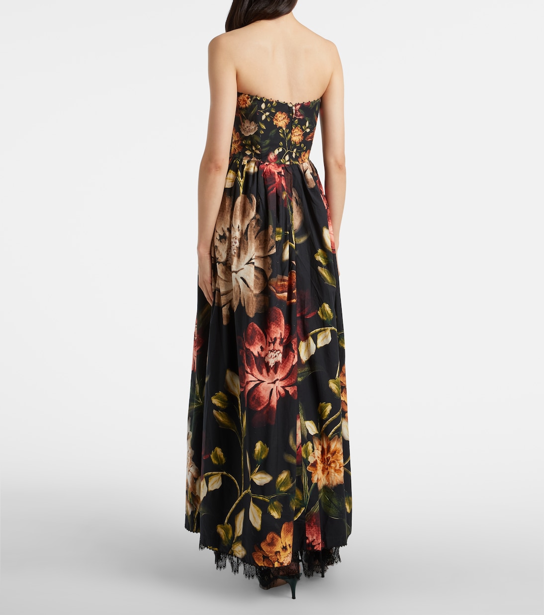 Tonia floral lace-trimmed cotton maxi dress | Agua by Agua Bendita