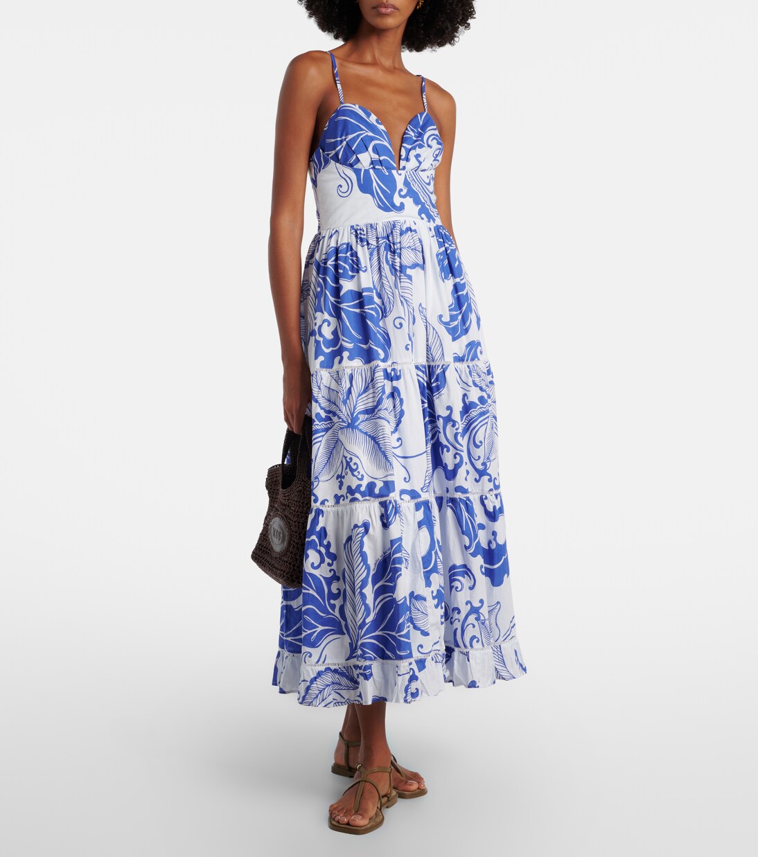 Vestido largo Milena de algodón estampado | Poupette St Barth