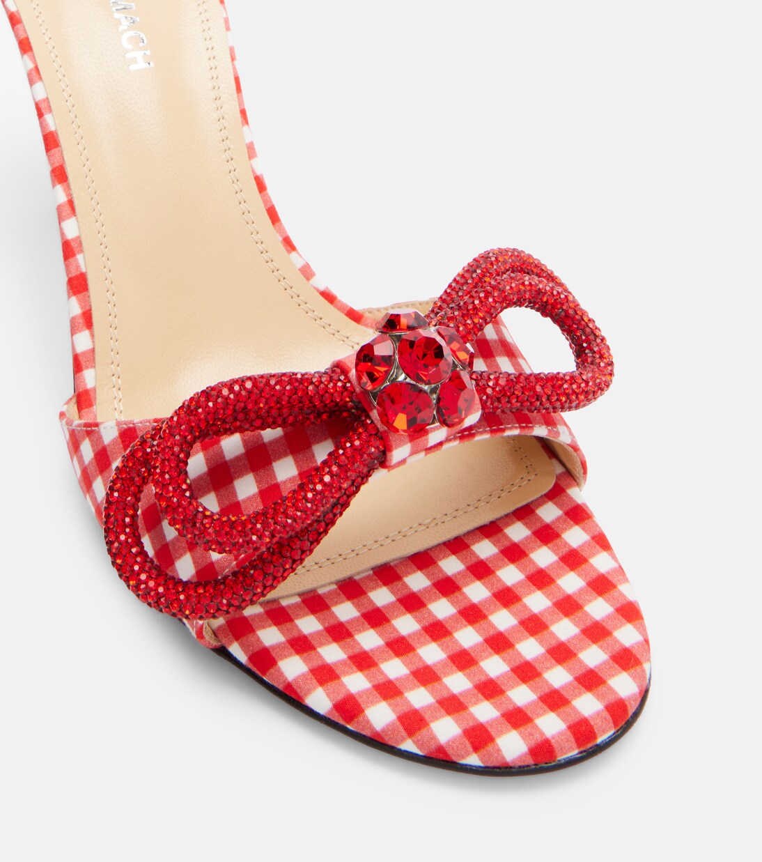 Double Bow 85 gingham mules | Mach & Mach
