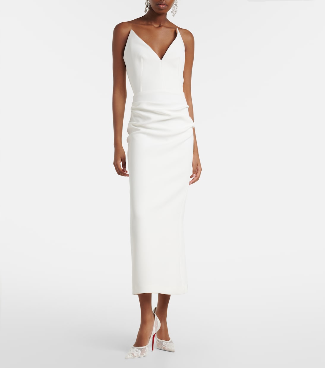 Miss Z floral leather-trimmed pumps | Christian Louboutin