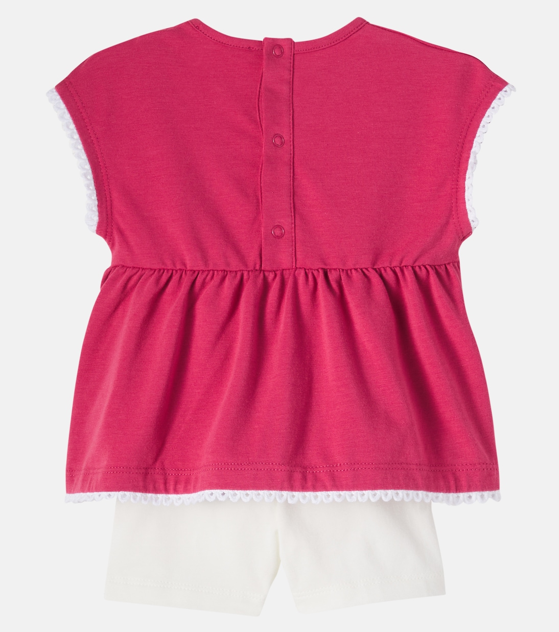 婴幼儿 — 蕾丝边饰棉质混纺上衣与裤装套装 | Moncler Enfant