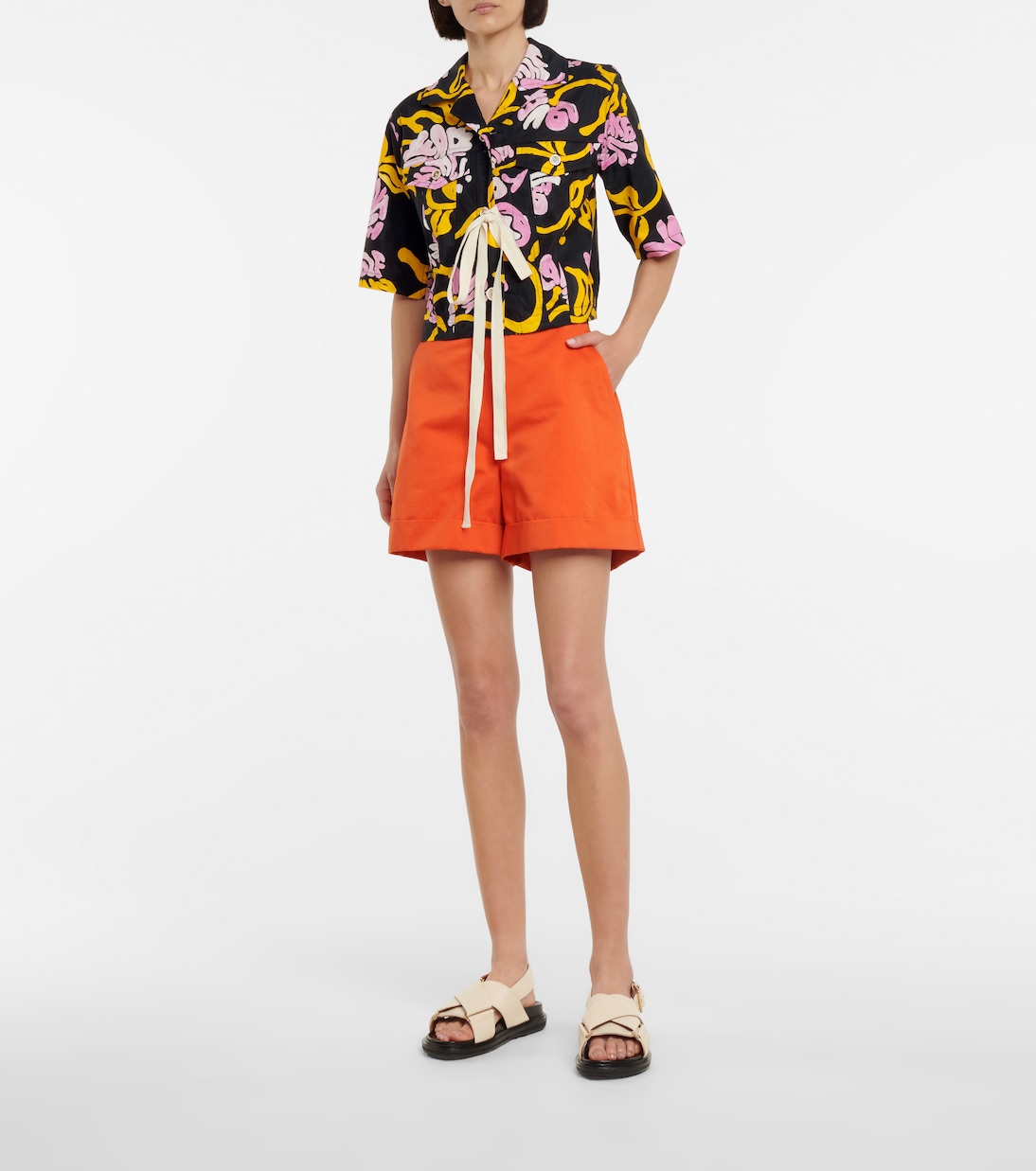 Shorts in cotone e lino | Marni