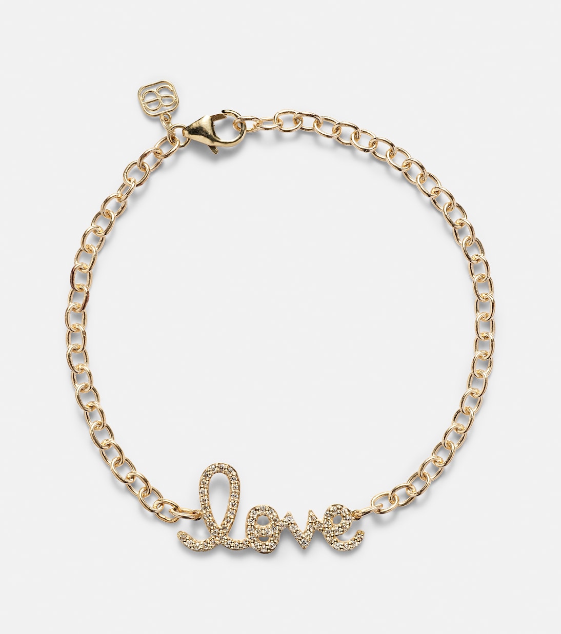 Bracciale in oro giallo 14kt con diamanti, stile catena moderna per giovani trendsetter