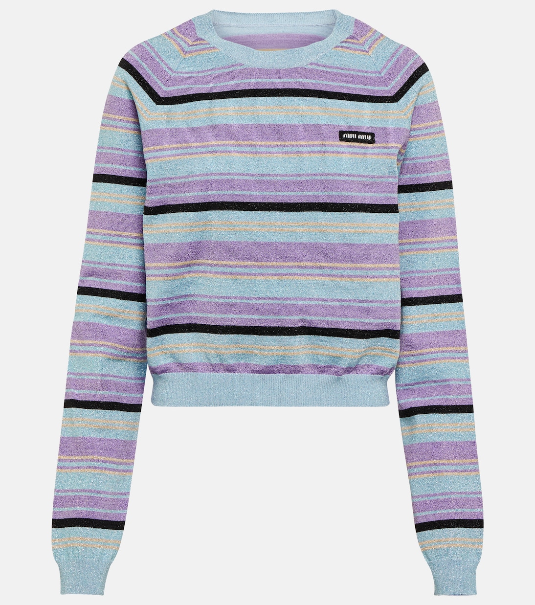 Pullover in misto seta a righe | Miu Miu