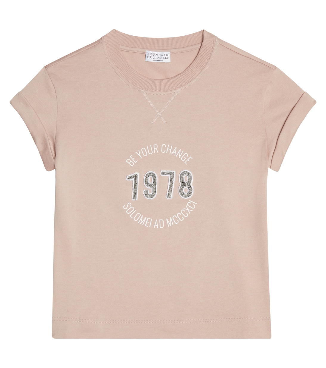 Verziertes T-Shirt aus Baumwolle | Brunello Cucinelli Kids