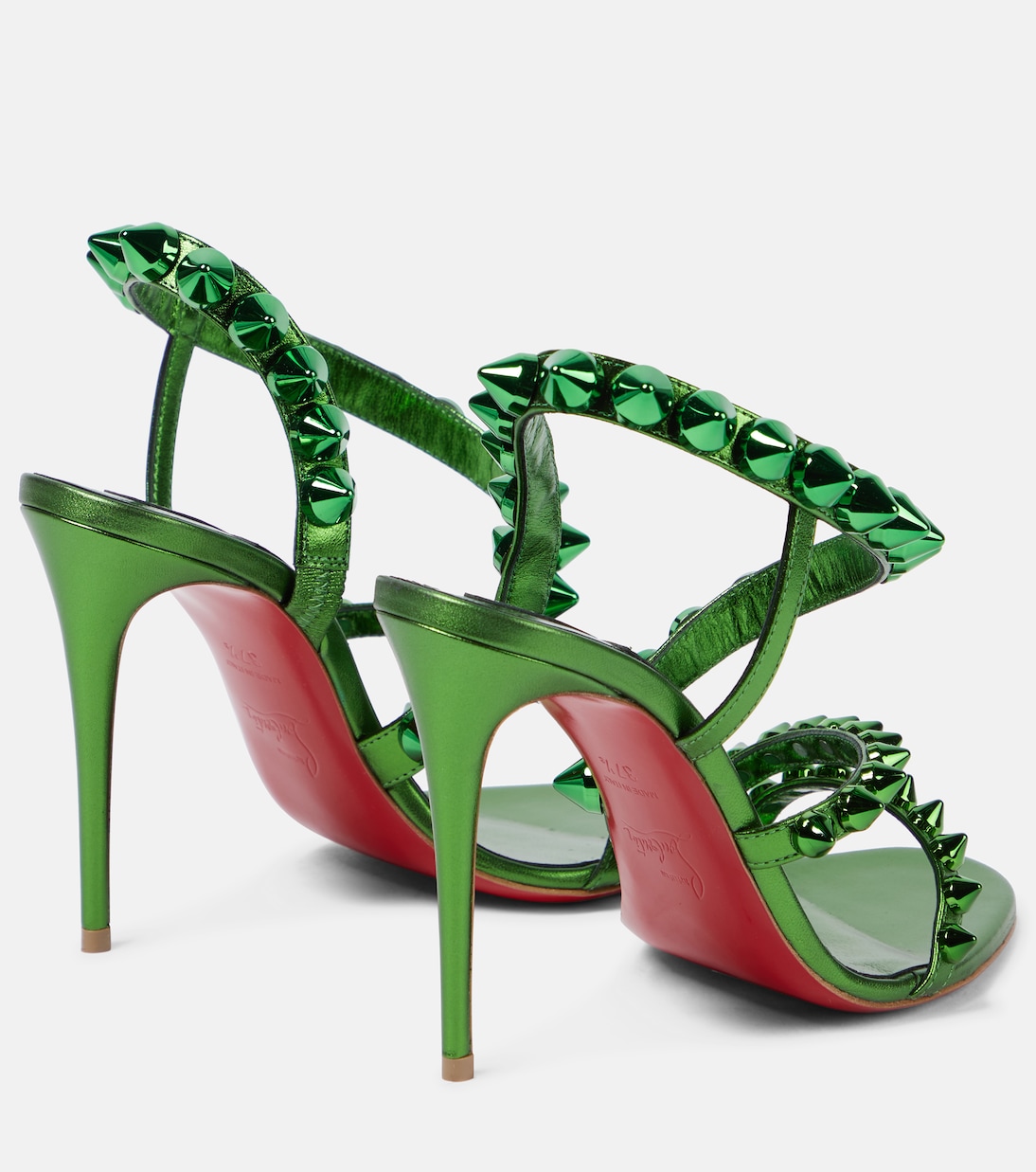 Sandales Spikita Strap 100 en cuir à clous | Christian Louboutin