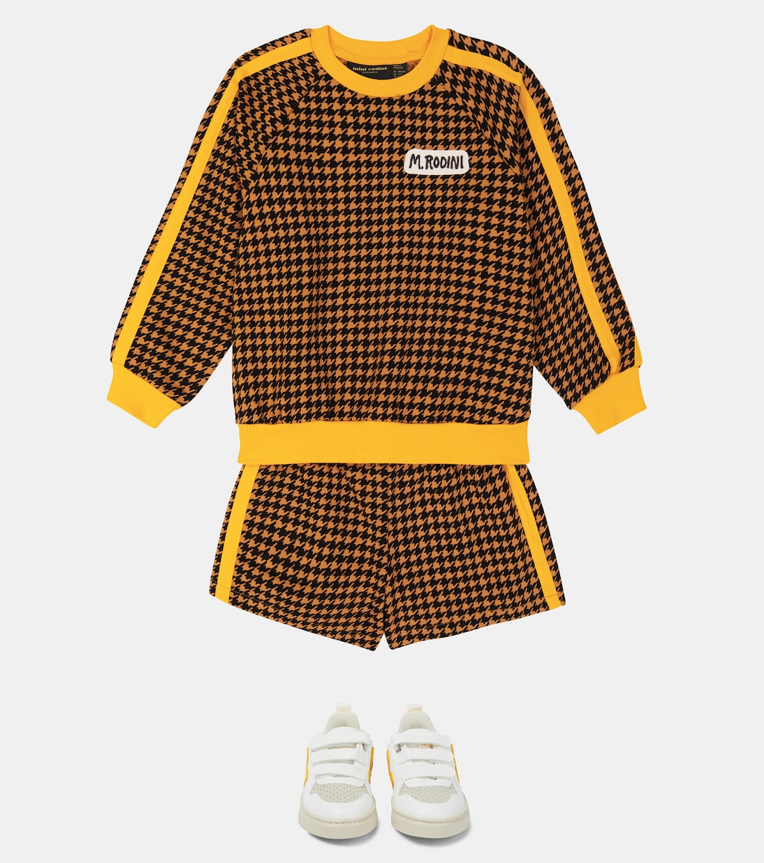 Logo houndstooth cotton sweatshirt | Mini Rodini