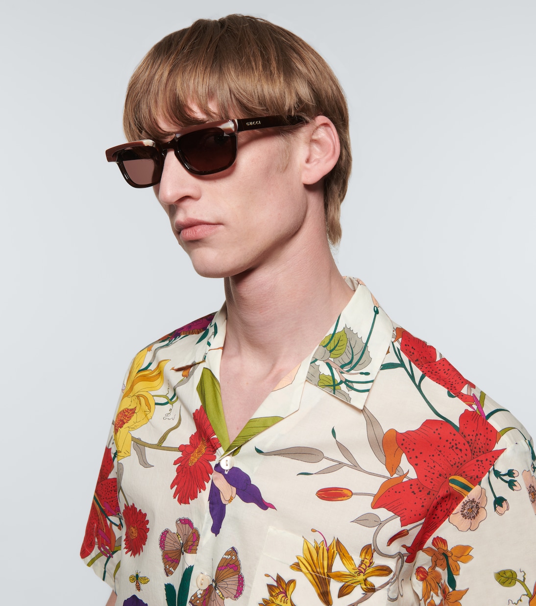 Occhiali da sole rettangolari in acetato | Gucci