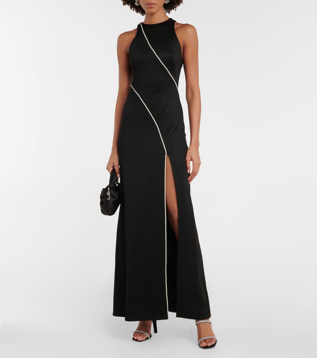 Verzierte Robe aus Jersey | Galvan