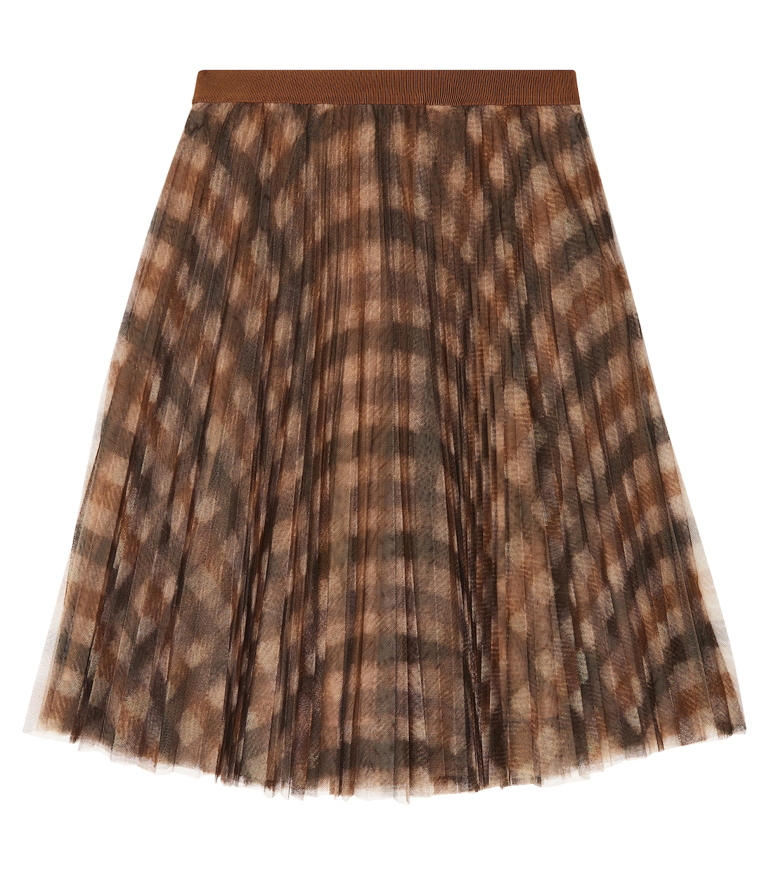 Checked pleated tulle skirt | Brunello Cucinelli Kids