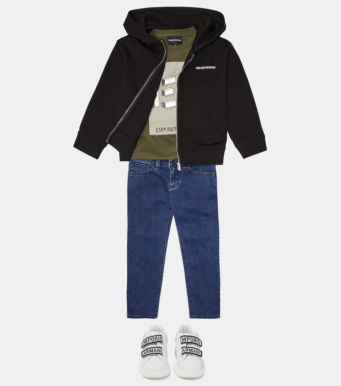Jeans rectos de tiro medio | Emporio Armani Kids