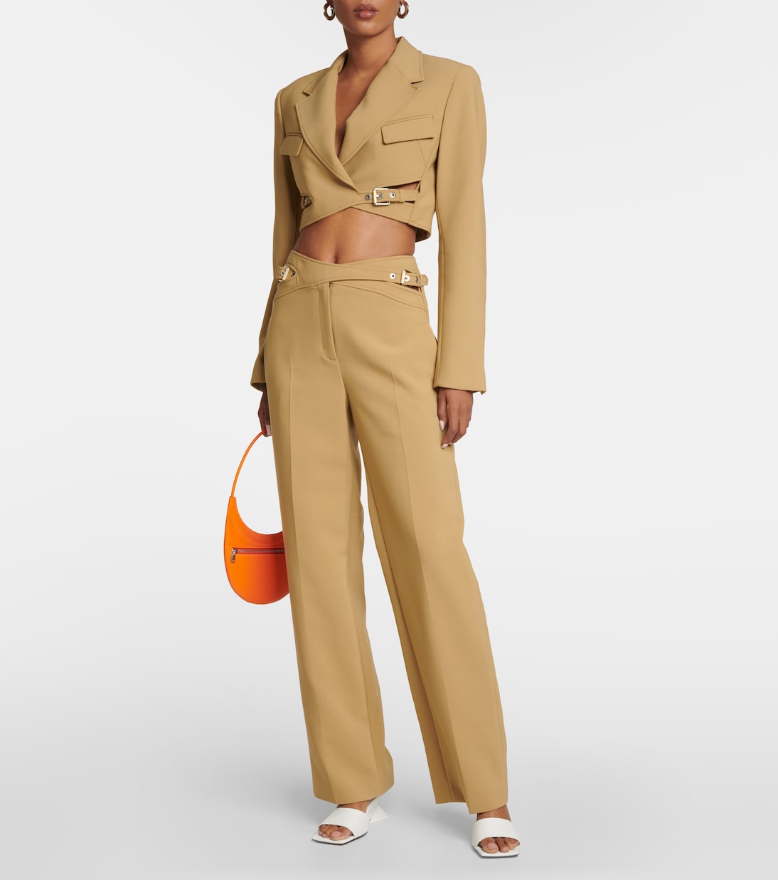 Pantalon ample Interlock en laine mélangée | Dion Lee
