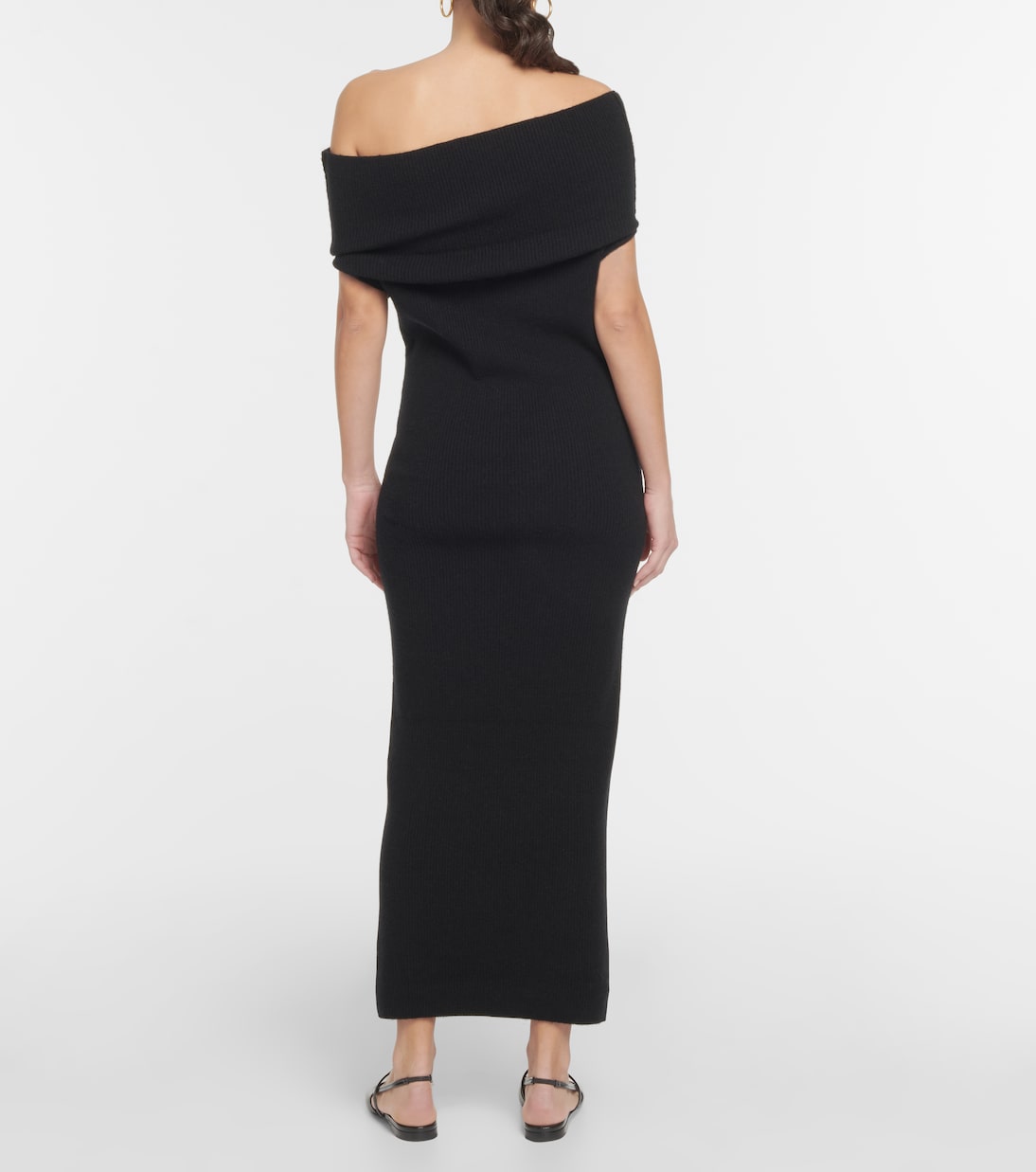 Ribbed-knit off-shoulder midi dress | Toteme