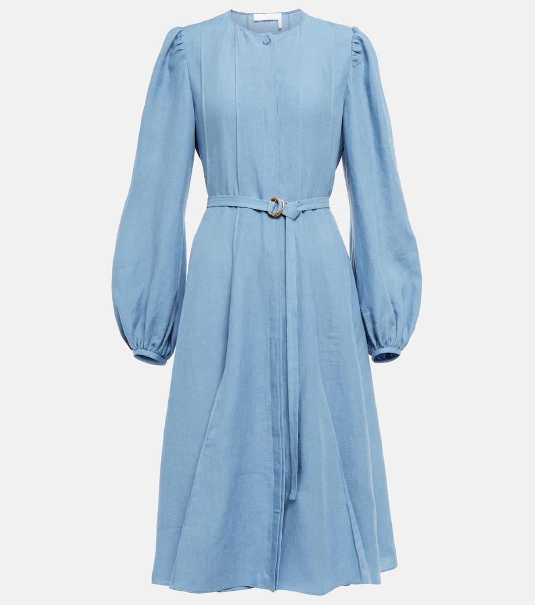 Belted linen midi dress | Chloé