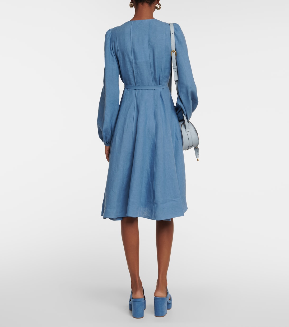 Belted linen midi dress | Chloé