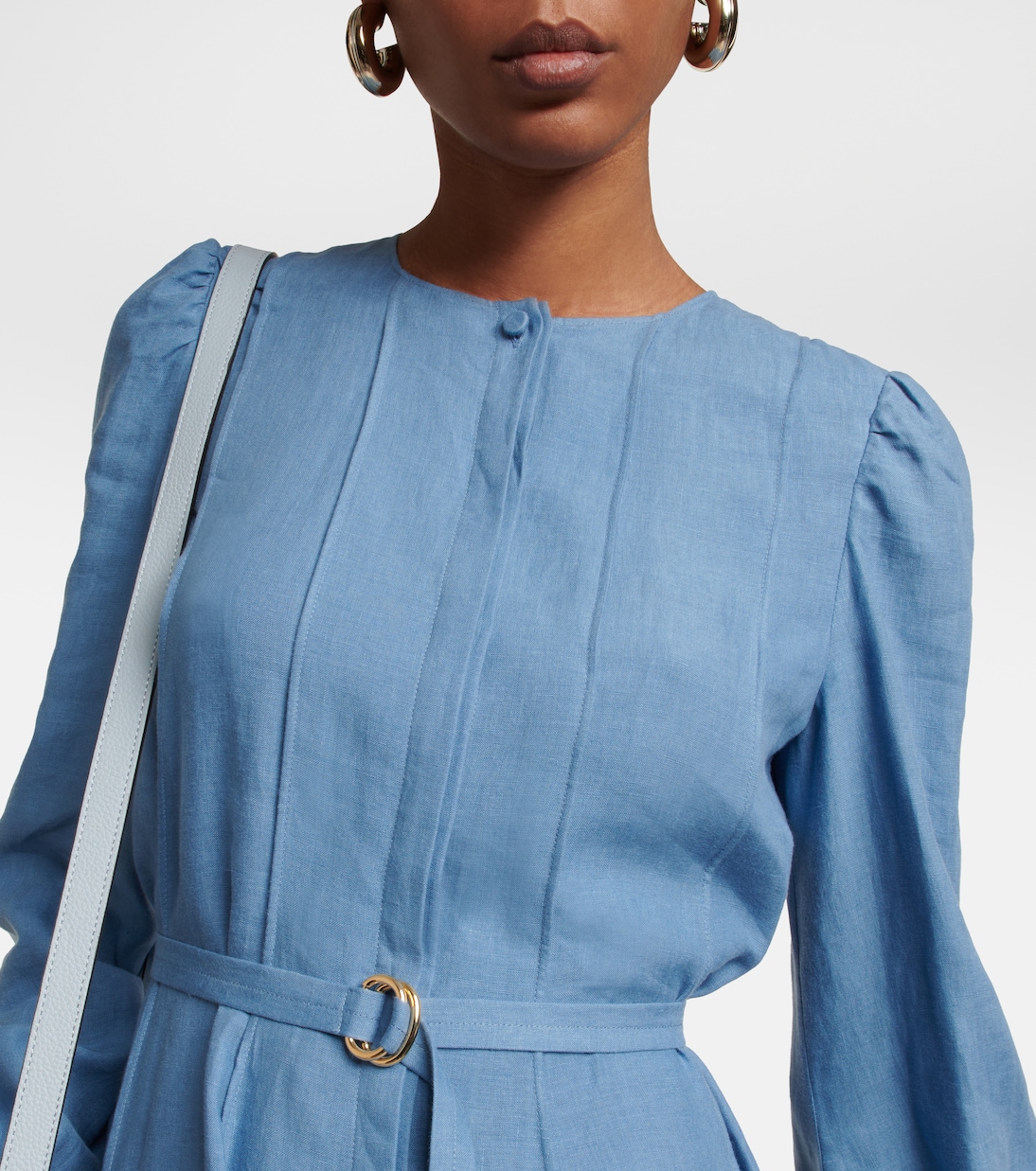 Belted linen midi dress | Chloé