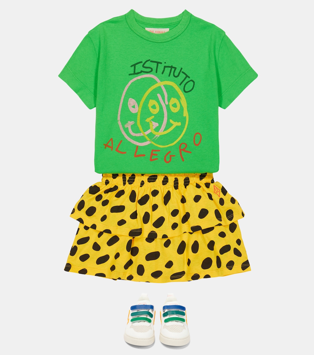 Kiwi printed cotton jersey skirt | The Animals Observatory