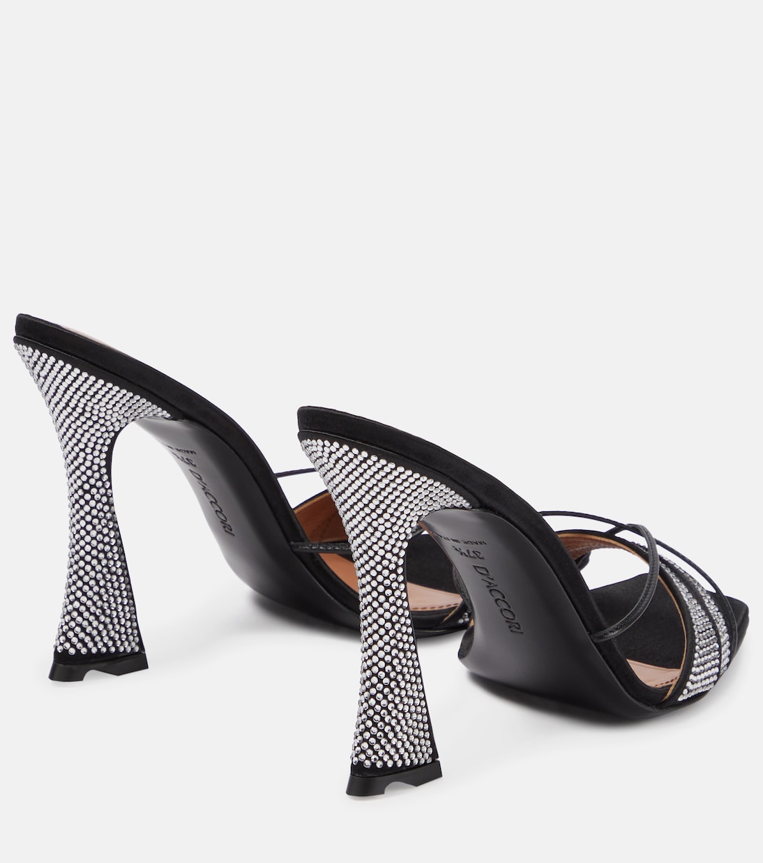 Lust crystal-embellished satin mules | D'Accori