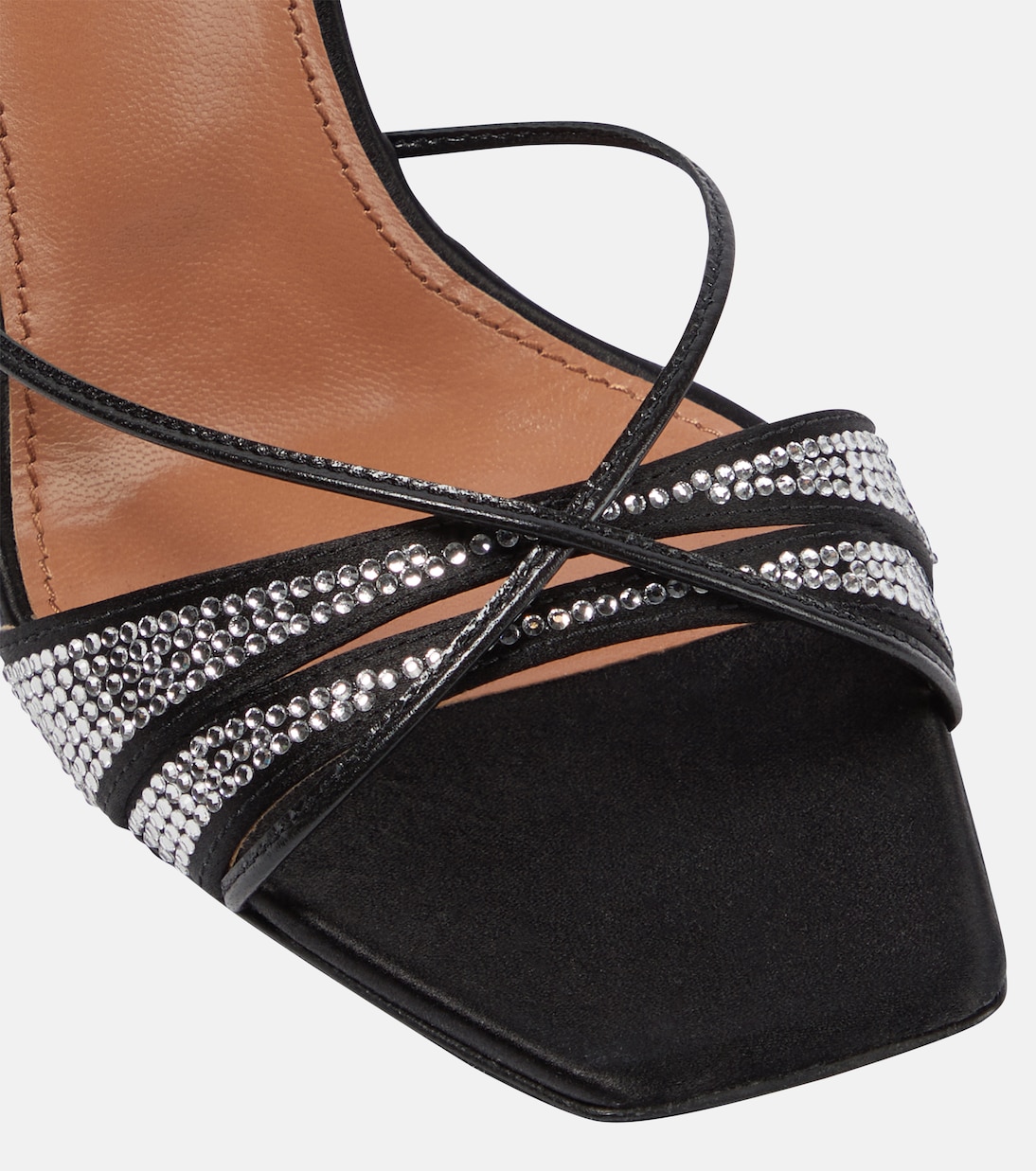 Lust crystal-embellished satin mules | D'Accori