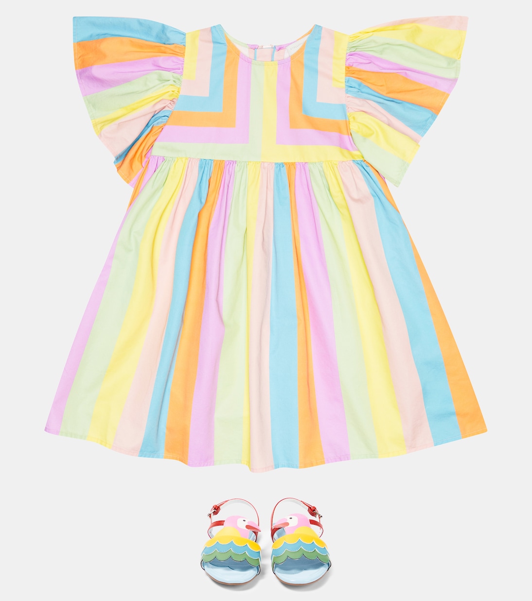 Abito in cotone con volant | Stella McCartney Kids