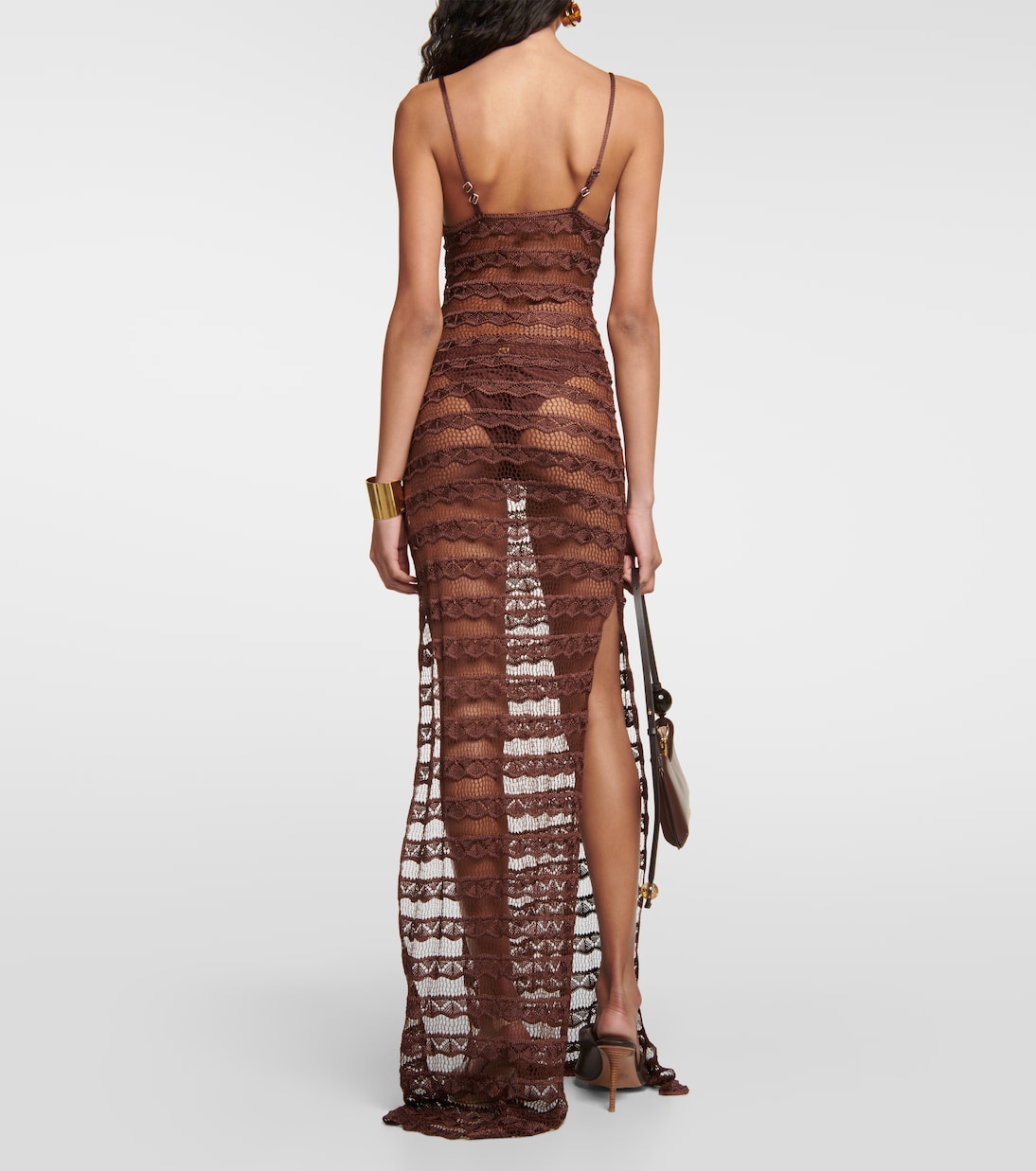 Semi-sheer lace camisole maxi dress | Aya Muse