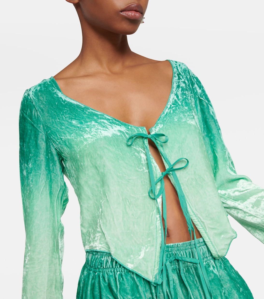 Top raccourci en velours | Acne Studios