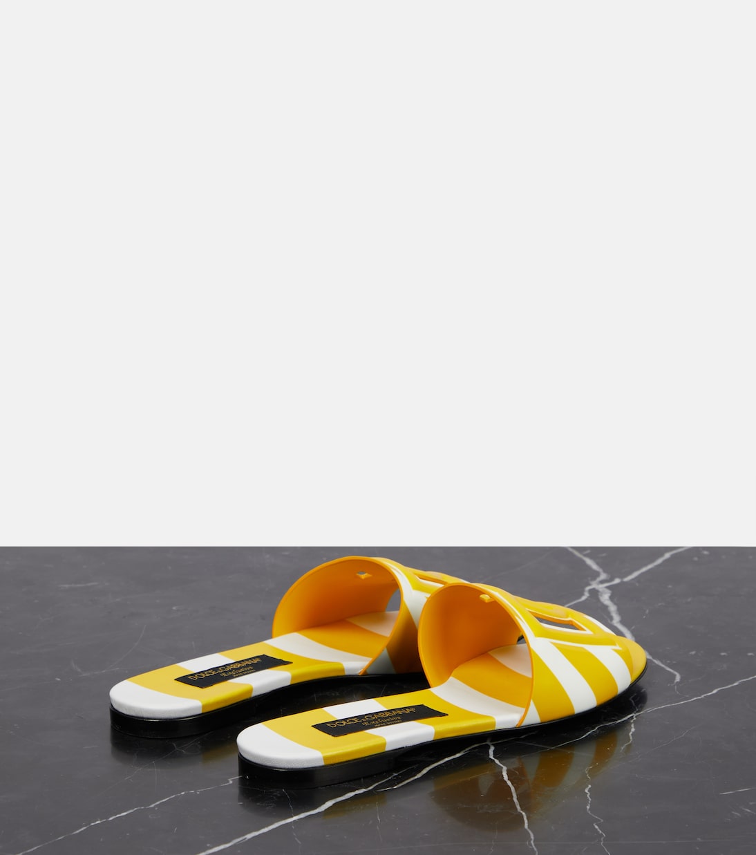 Mules Portofino DG rayées en cuir verni | Dolce&Gabbana