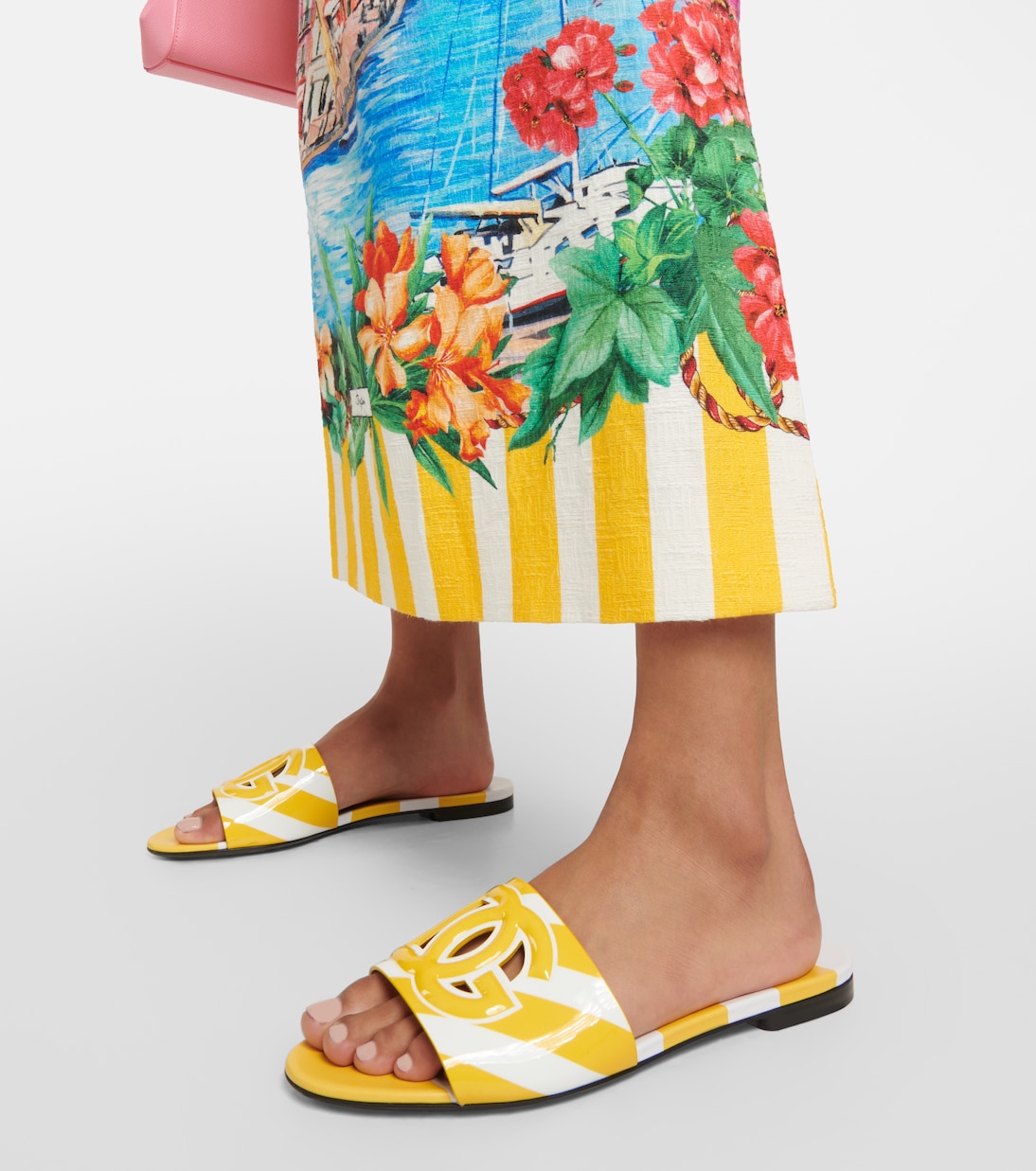 Mules Portofino DG rayées en cuir verni | Dolce&Gabbana