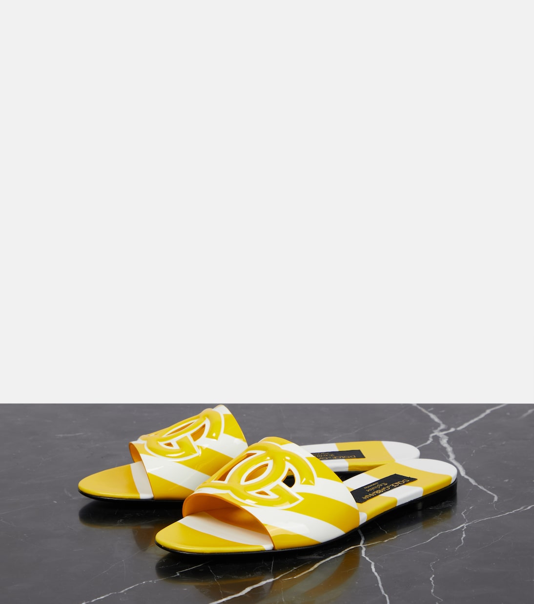 Mules Portofino DG rayées en cuir verni | Dolce&Gabbana