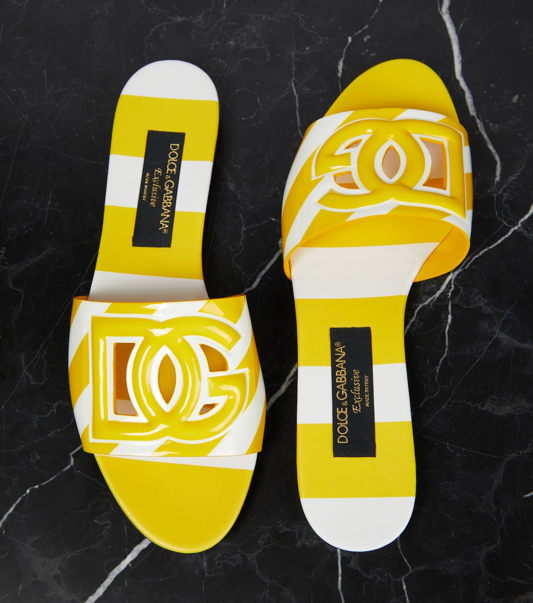 Mules Portofino DG rayées en cuir verni | Dolce&Gabbana